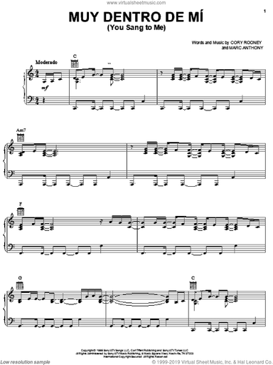 Muy Dentro De Mi (You Sang To Me)