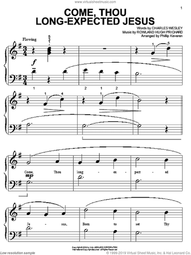 Come, Thou Long-Expected Jesus (arr. Phillip Keveren)