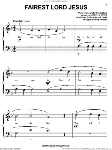 Fairest Lord Jesus (arr. Phillip Keveren)