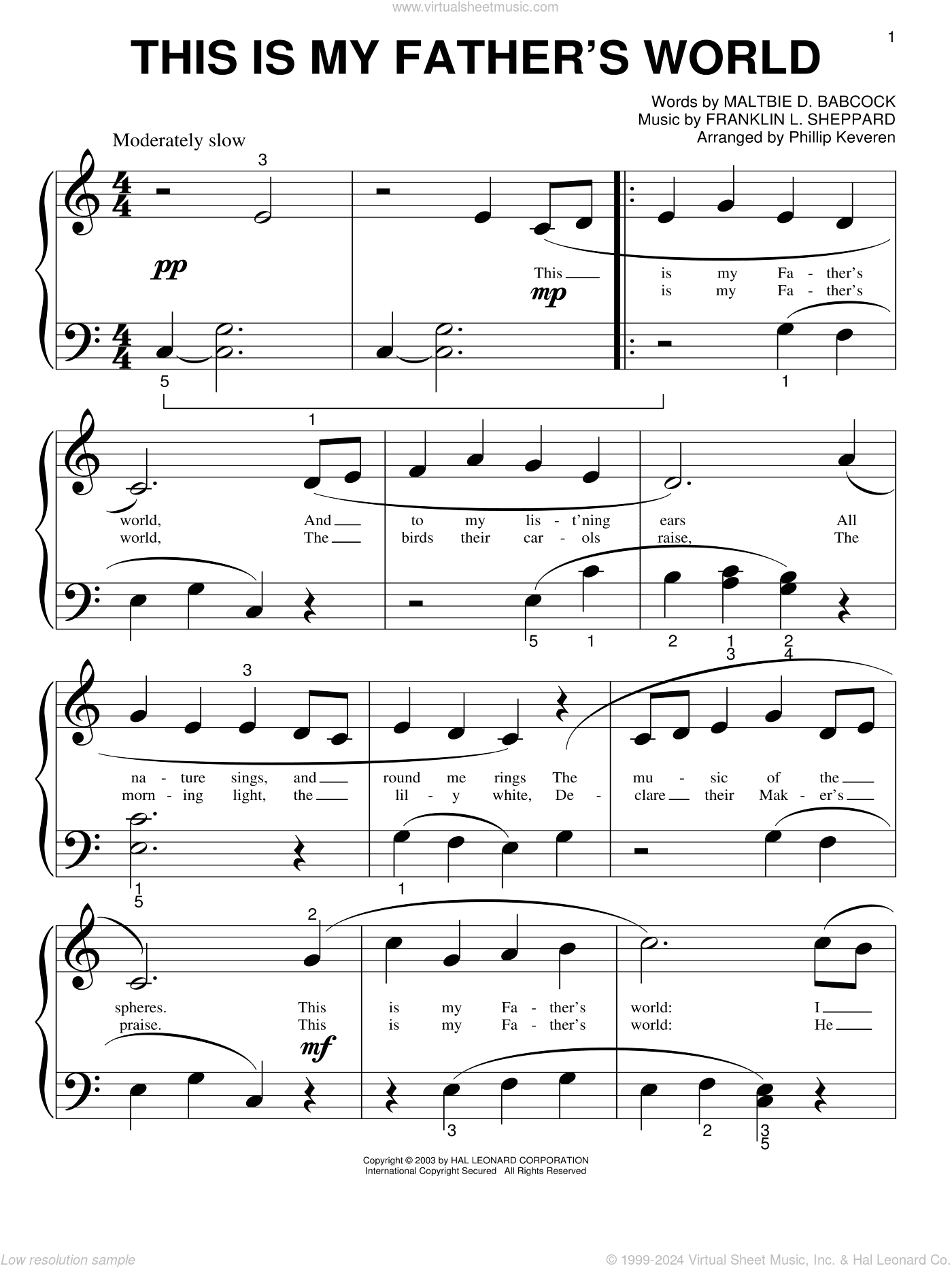 This Is My Father's World (arr. Phillip Keveren)