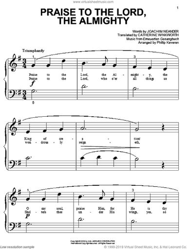 Praise To The Lord, The Almighty (arr. Phillip Keveren)