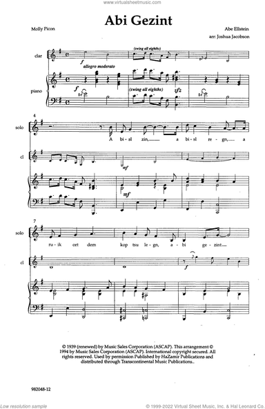 Abi Gezint (arr. Joshua Jacobson)
