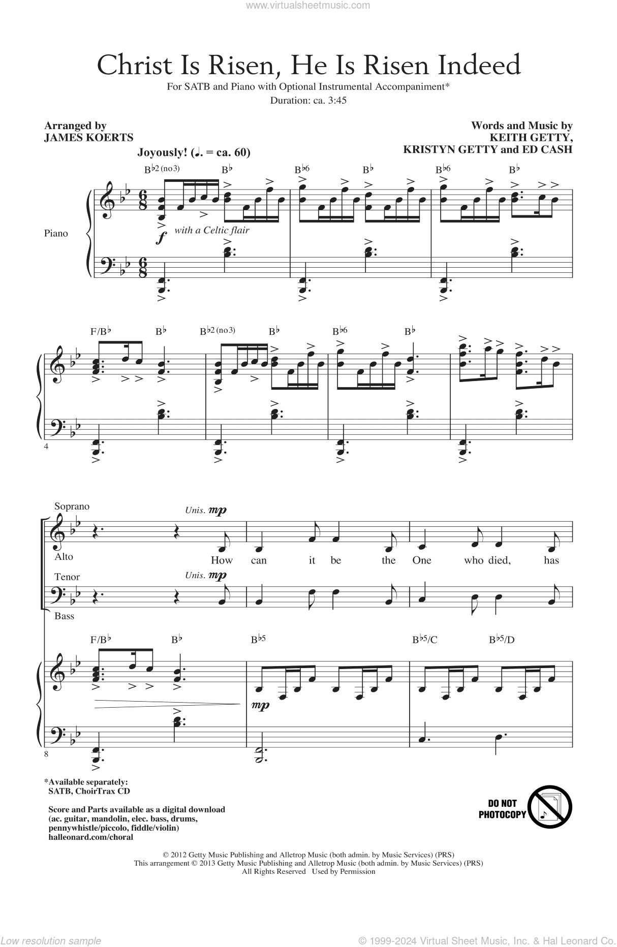 Christ Is Risen, He Is Risen Indeed (arr. James Koerts)