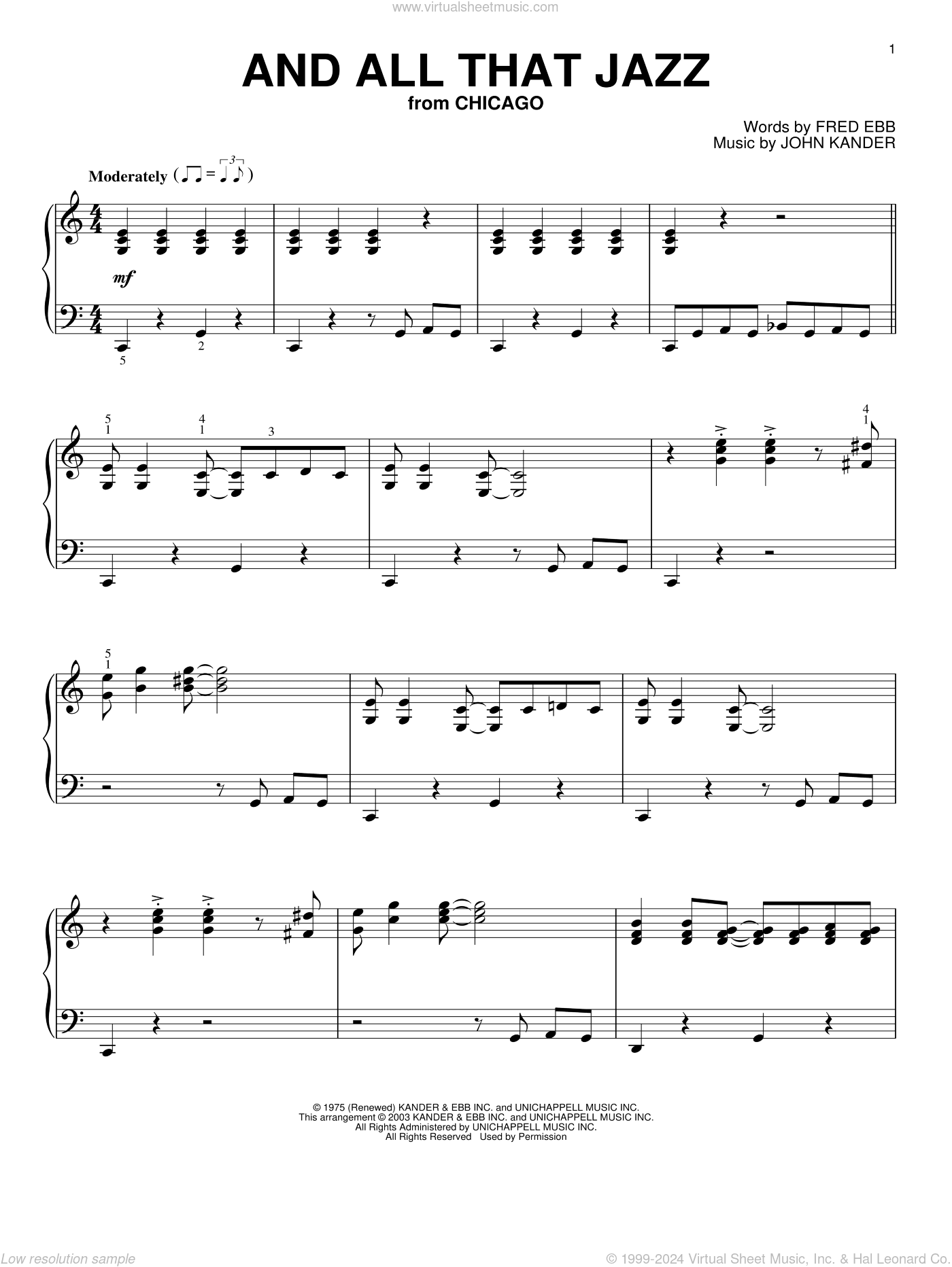 And All That Jazz, (intermediate)