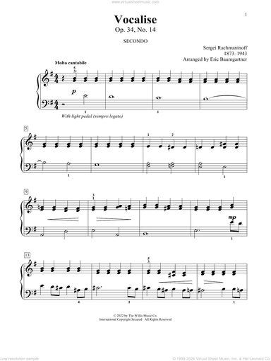 Vocalise, Op. 34, No. 14 (arr. Eric Baumgartner)