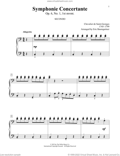 Symphonie Concertante, Op. 6, No. 1, 1st Mvmt (arr. Eric Baumgartner)