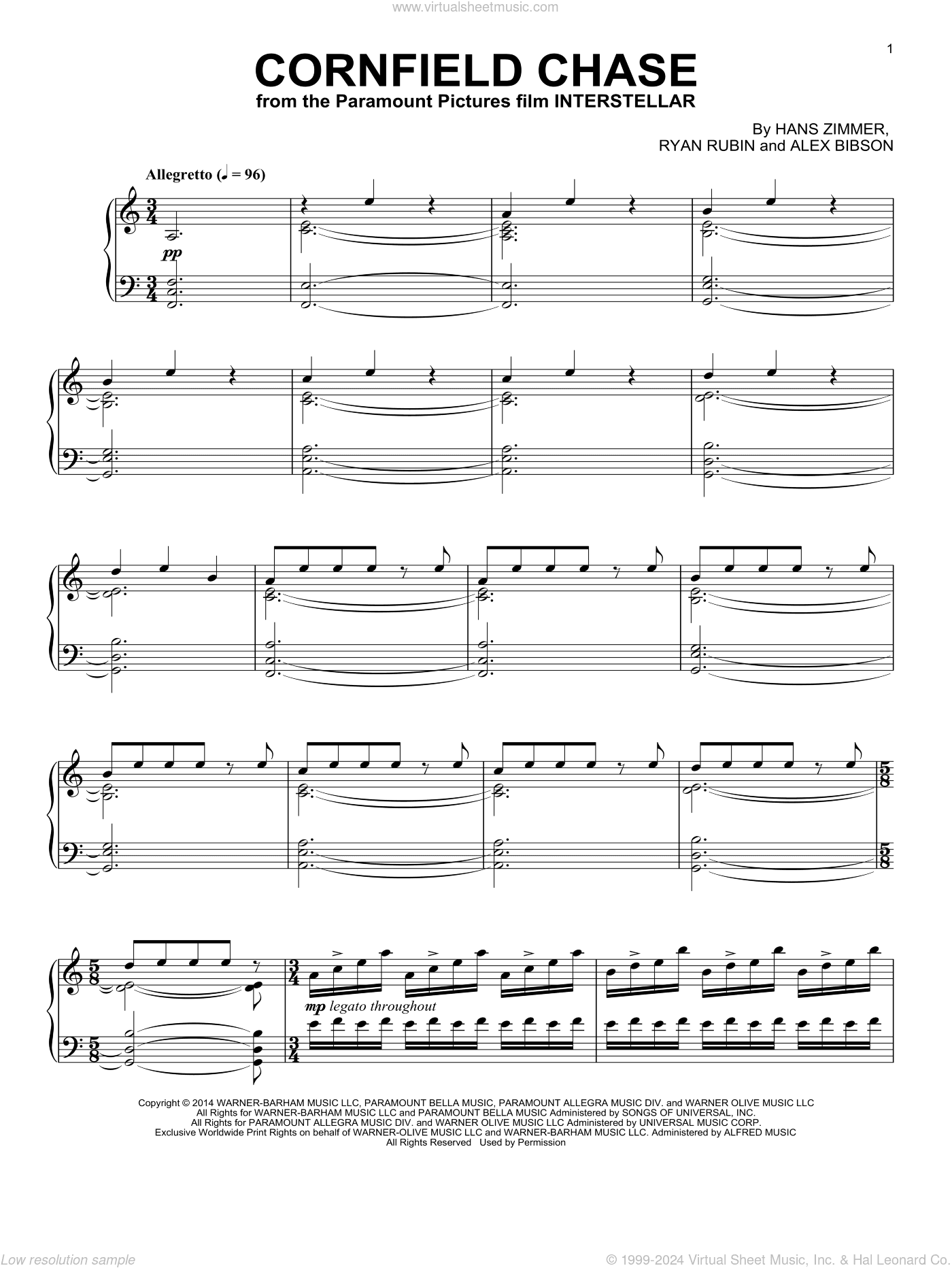 Cornfield Chase (from Interstellar), (intermediate)