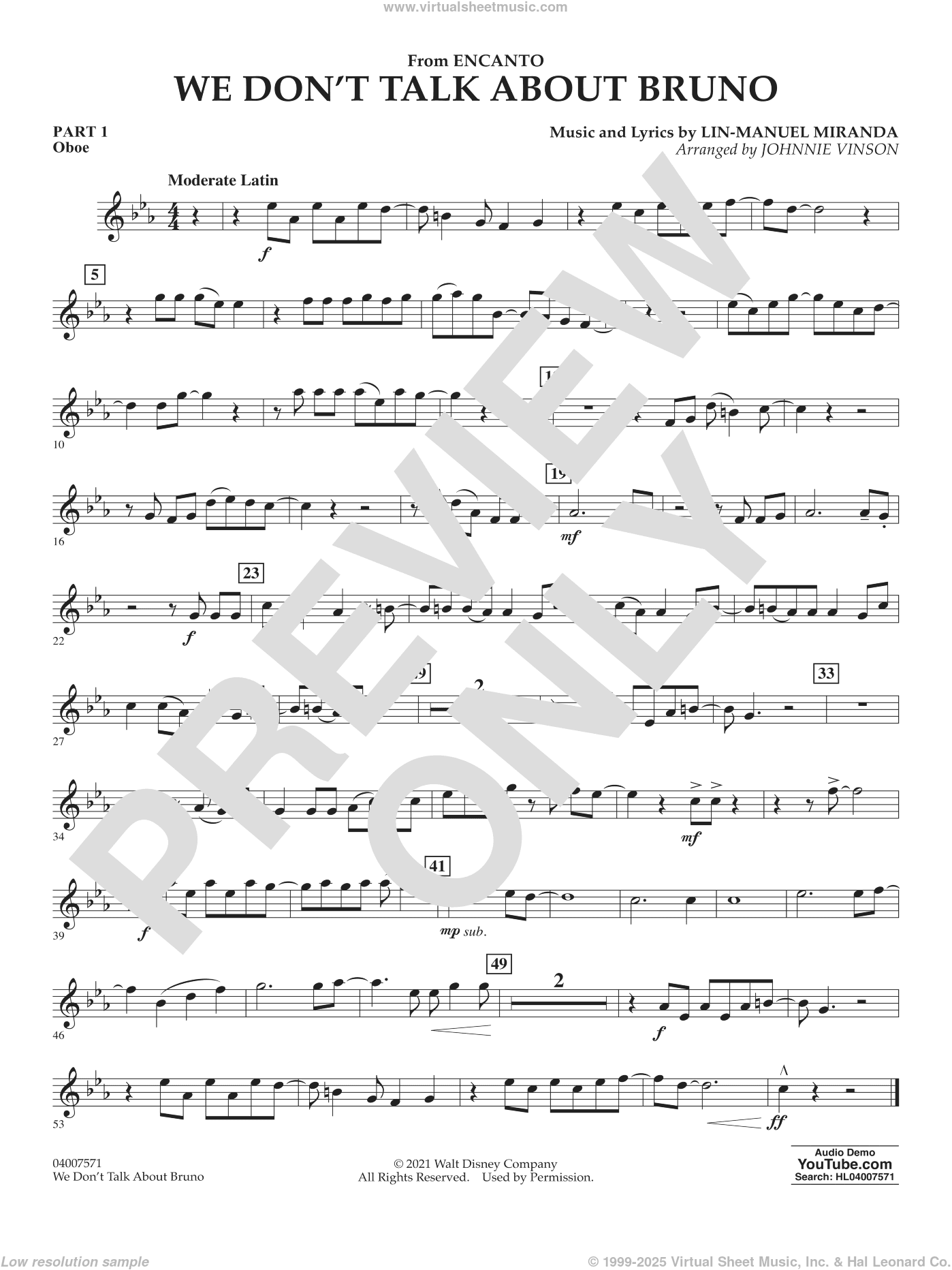 We Don't Talk About Bruno (from Encanto) (arr. Vinson)