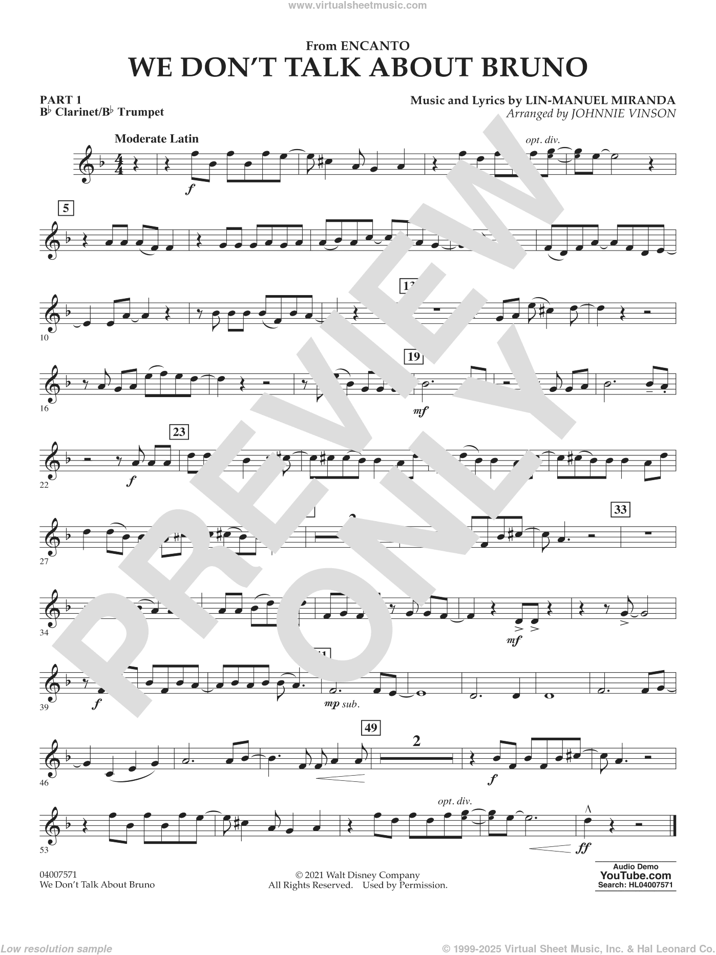 We Don't Talk About Bruno (from Encanto) (arr. Vinson)