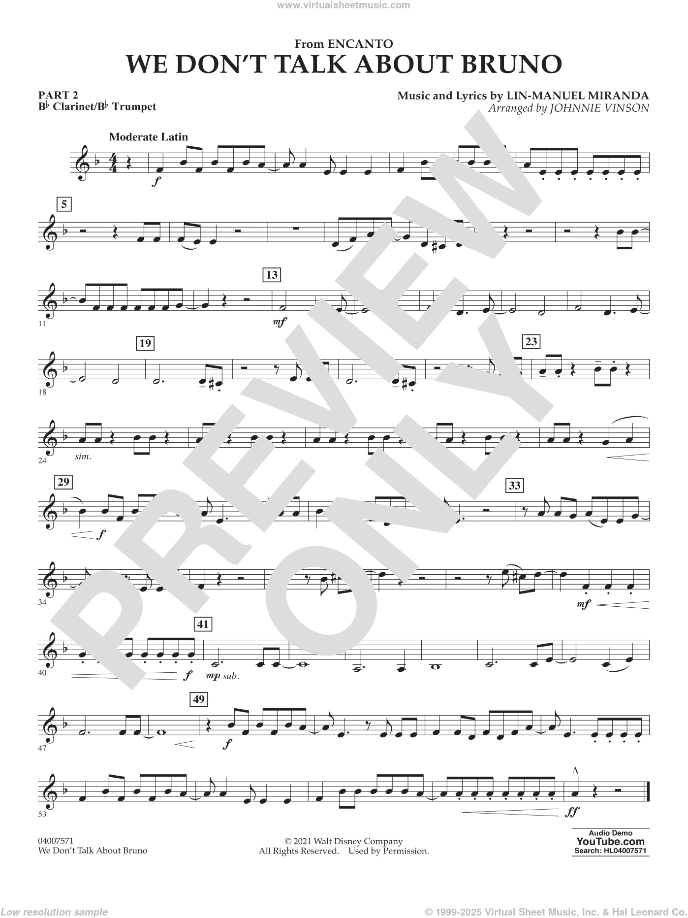 We Don't Talk About Bruno (from Encanto) (arr. Vinson)