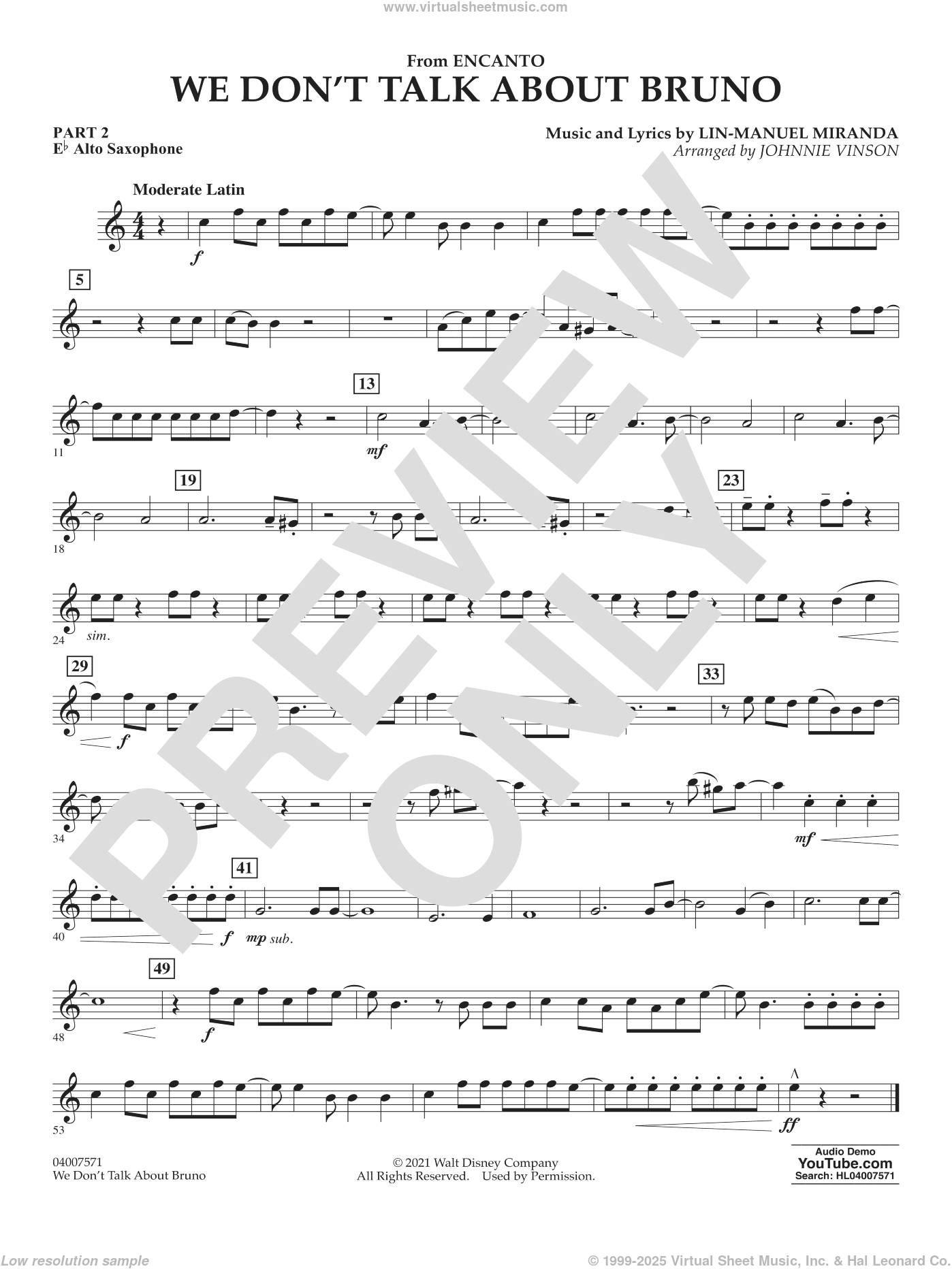 We Don't Talk About Bruno (from Encanto) (arr. Vinson)
