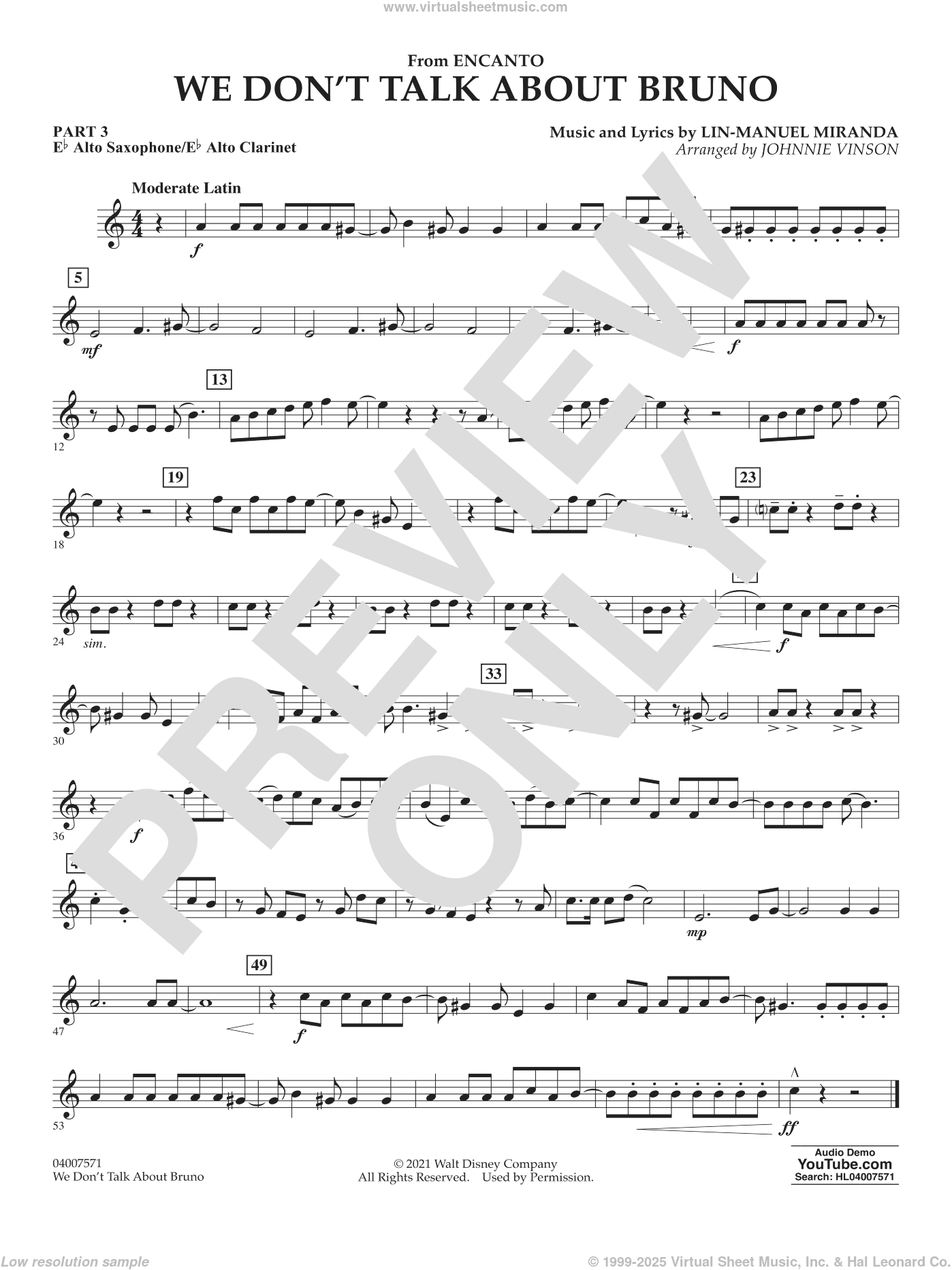 We Don't Talk About Bruno (from Encanto) (arr. Vinson)