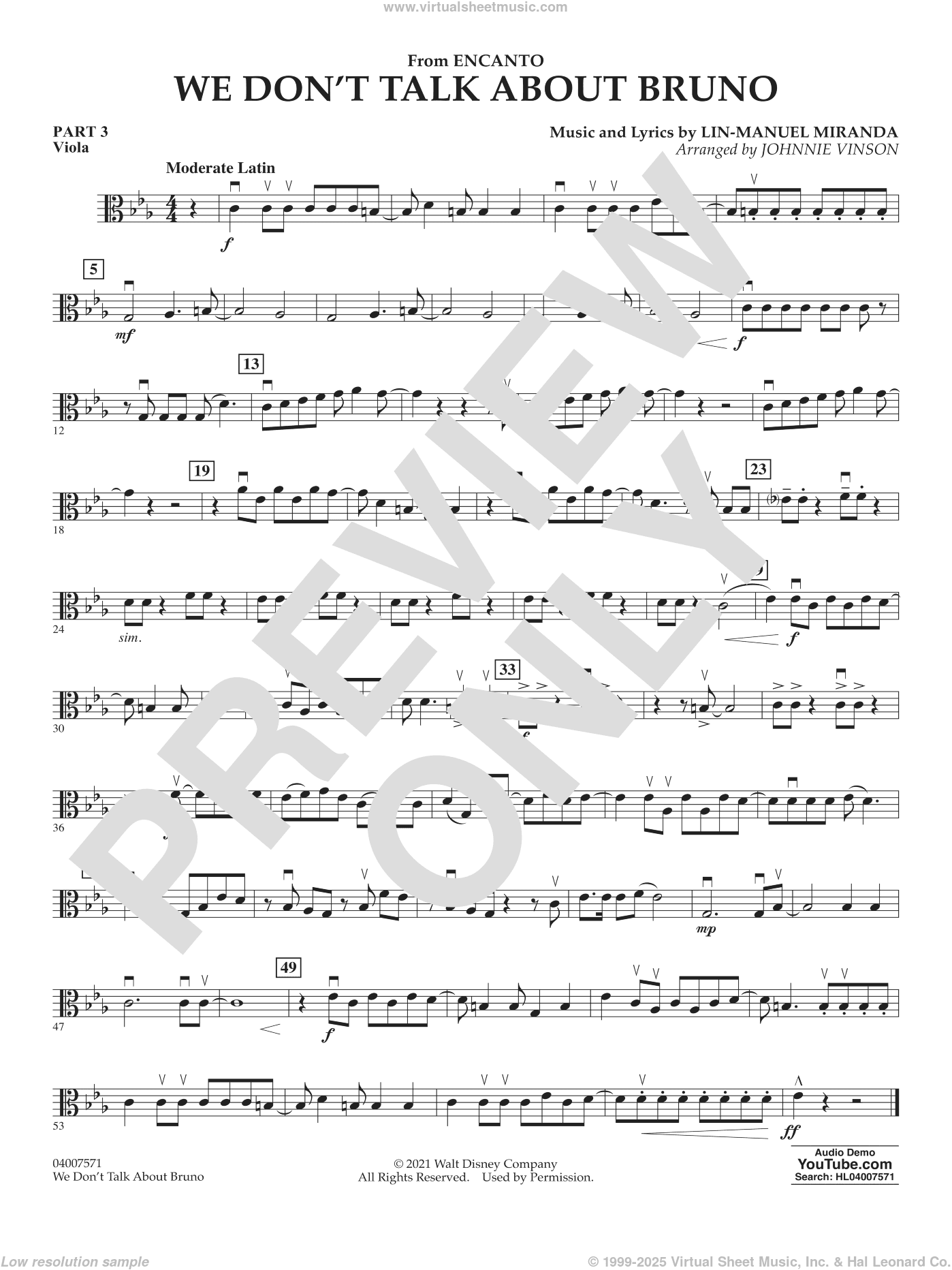 We Don't Talk About Bruno (from Encanto) (arr. Vinson)
