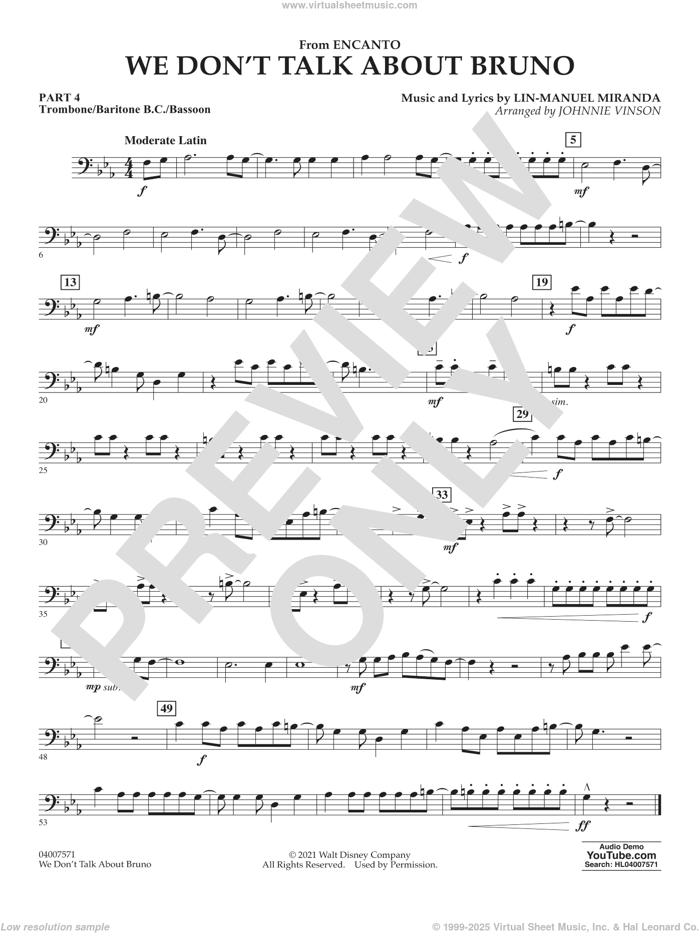 We Don't Talk About Bruno (from Encanto) (arr. Vinson)