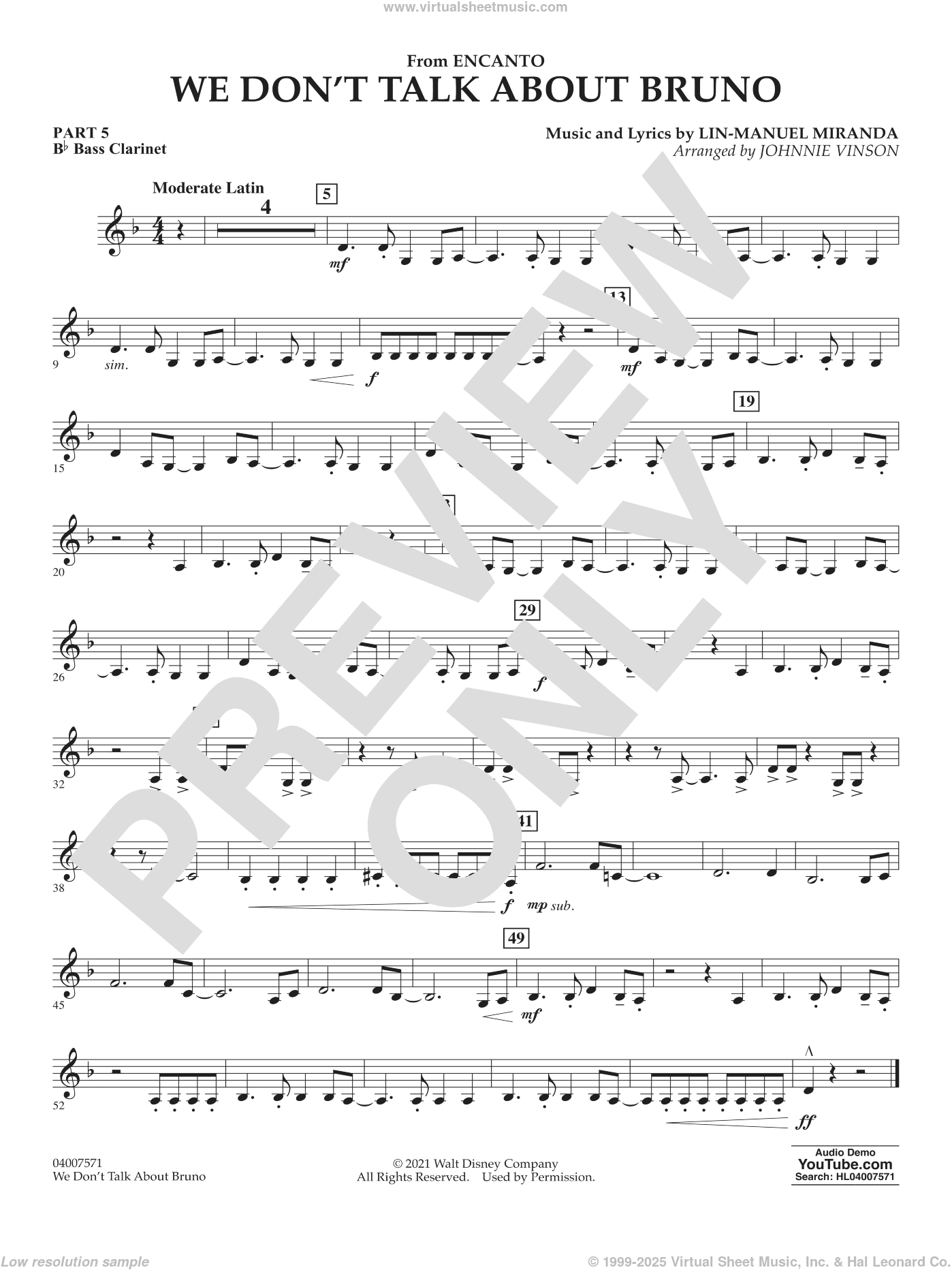 We Don't Talk About Bruno (from Encanto) (arr. Vinson)
