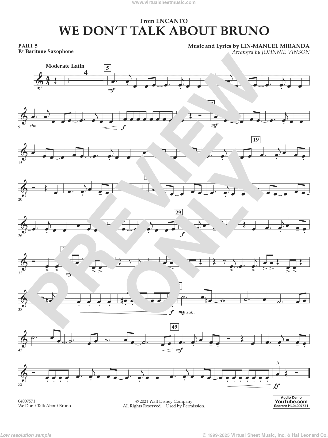 We Don't Talk About Bruno (from Encanto) (arr. Vinson)