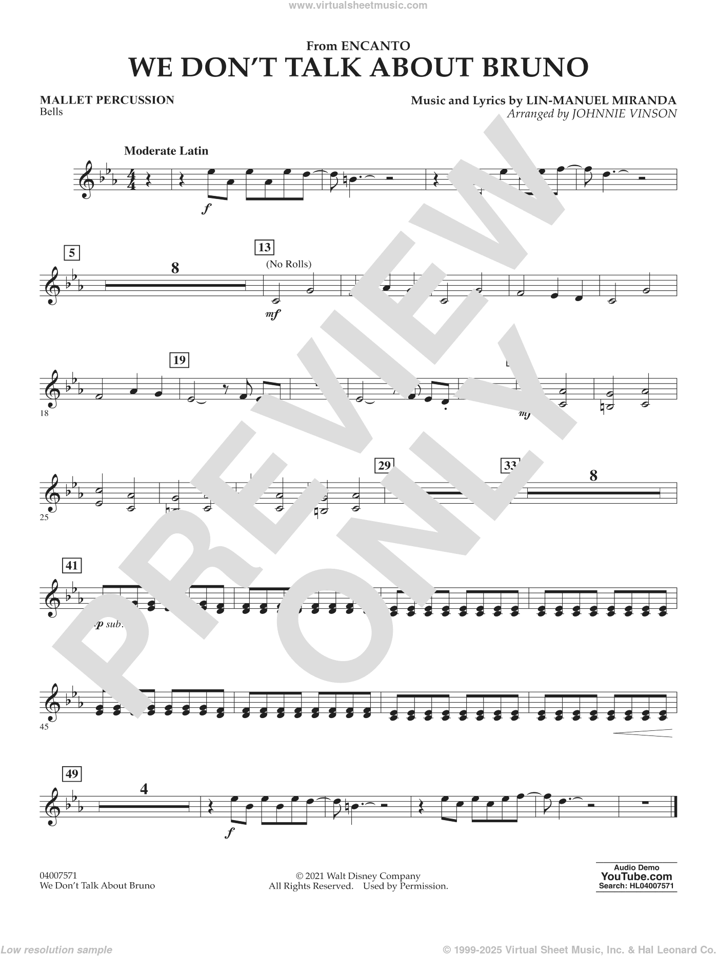 We Don't Talk About Bruno (from Encanto) (arr. Vinson)