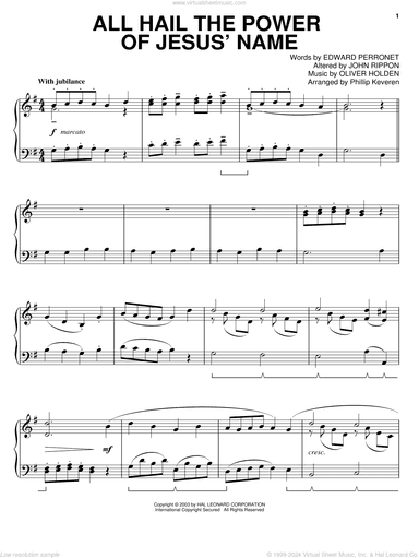 All Hail The Power Of Jesus' Name (arr. Phillip Keveren)