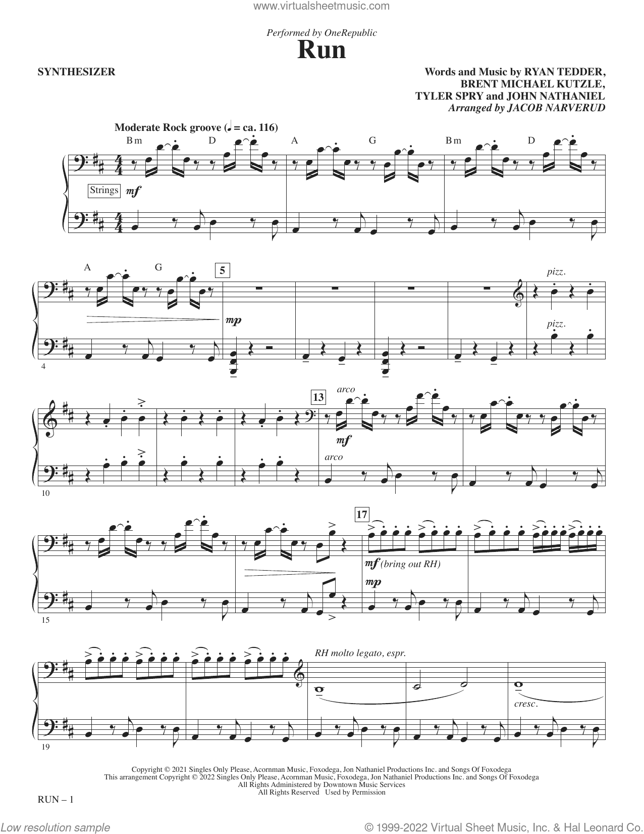 Run (arr. Jacob Narverud) (complete set of parts)
