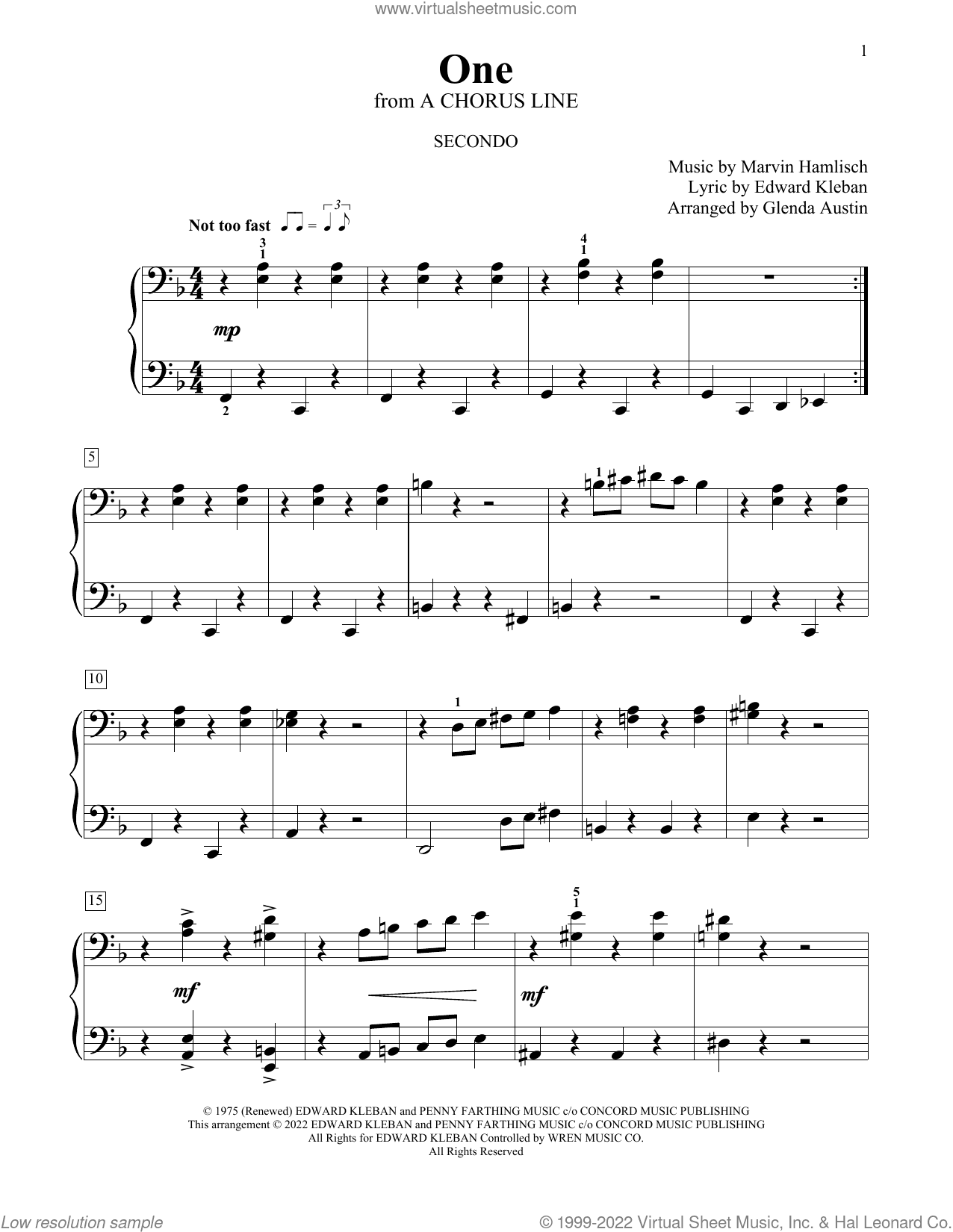 One (from A Chorus Line) (arr. Glenda Austin)