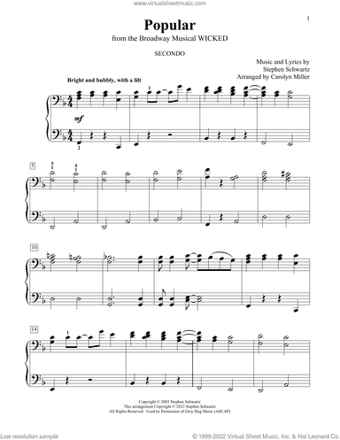 Popular (from Wicked) (arr. Carolyn Miller)