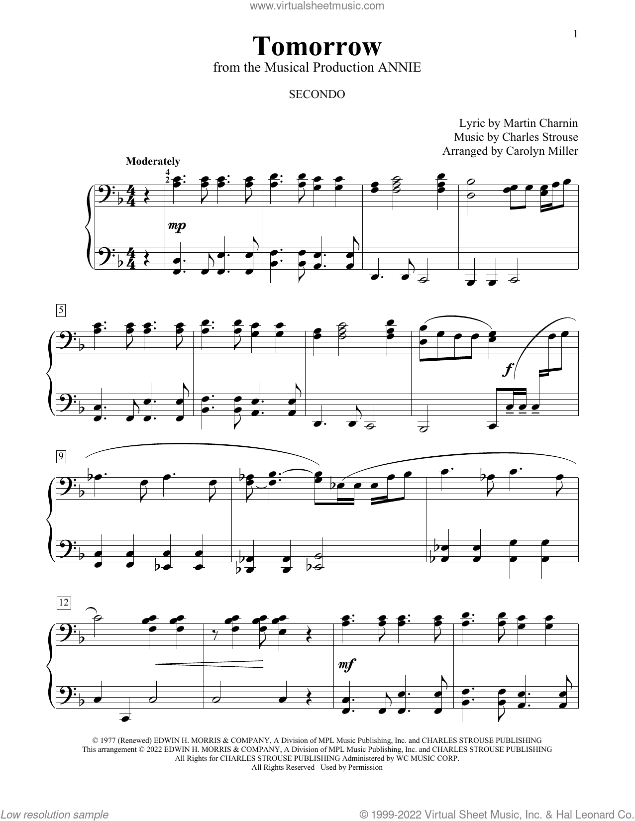 Tomorrow (from Annie) (arr. Carolyn Miller)