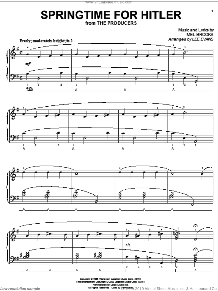 Springtime For Hitler, (intermediate)