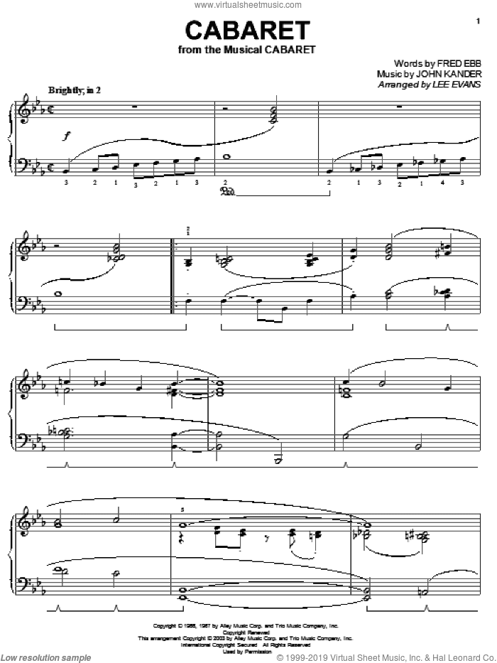 Cabaret, (intermediate)