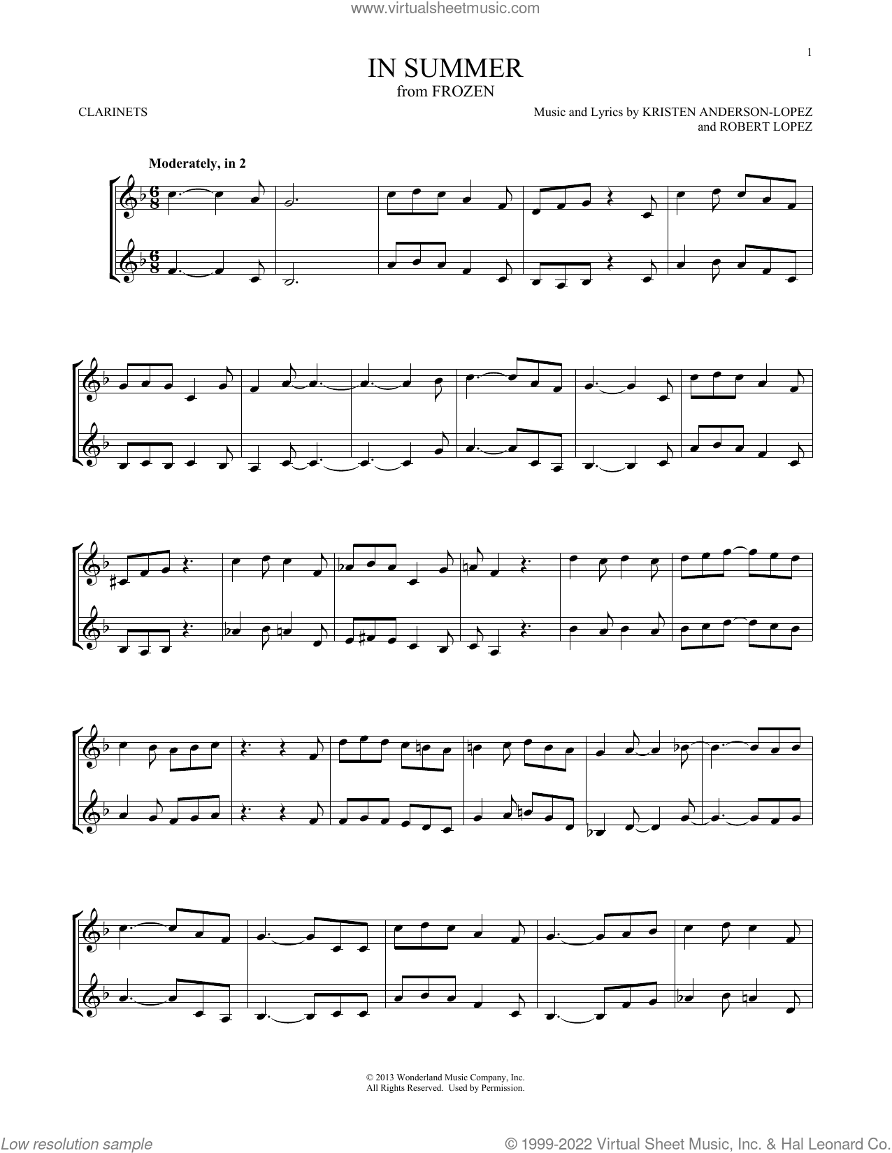 In Summer (from Frozen)