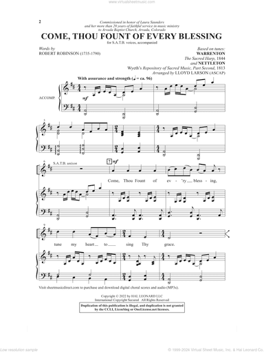 Come, Thou Fount Of Every Blessing (arr. Lloyd Larson)