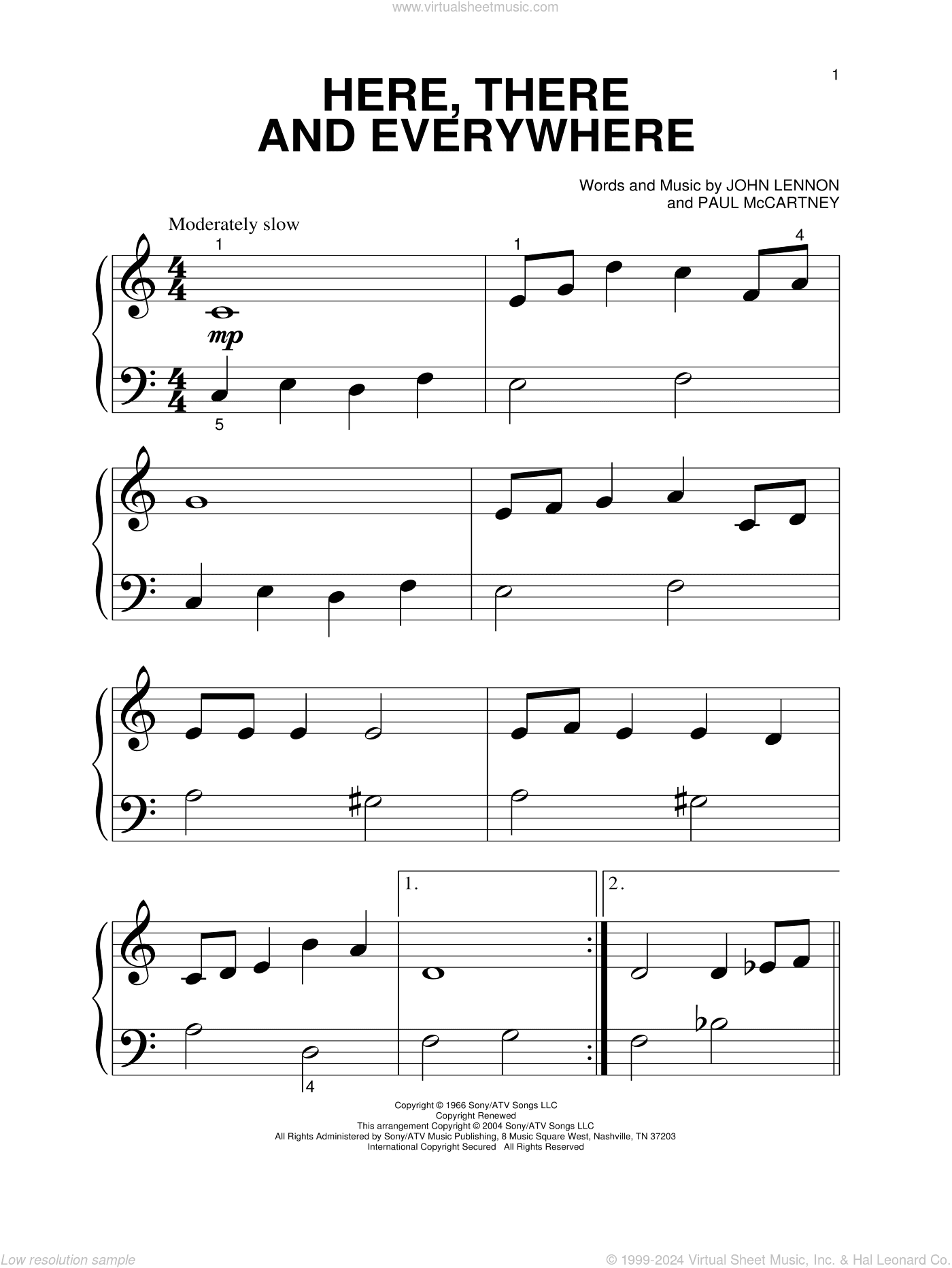 Here, There And Everywhere, (beginner)