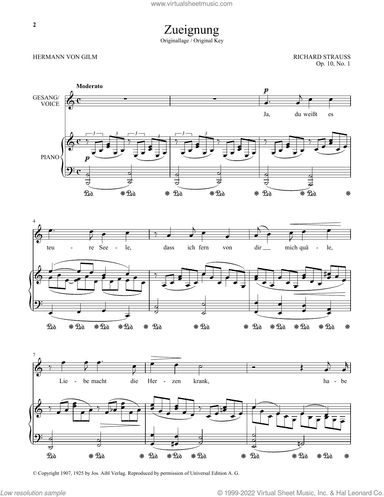 Zueignung (Op. 10, No. 1) (High Voice)