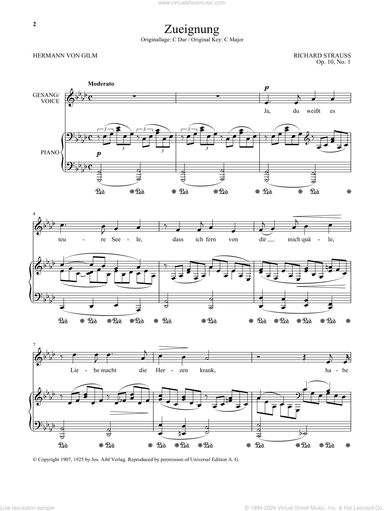 Zueignung (Op. 10, No. 1) (Low Voice)