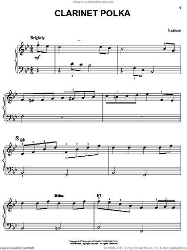 Clarinet Polka, (easy)