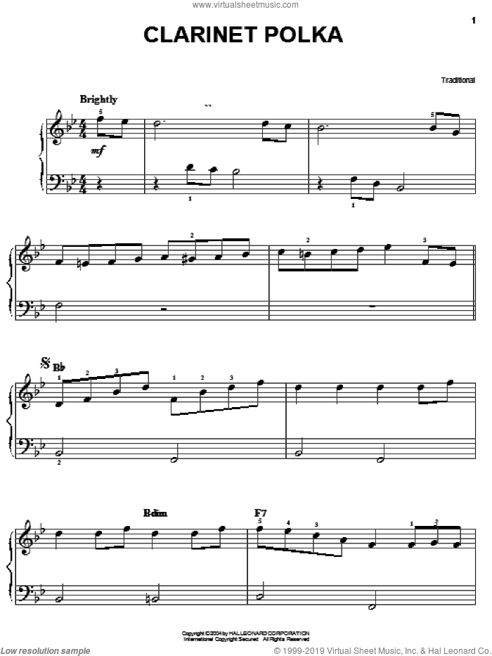 Clarinet Polka, (easy)