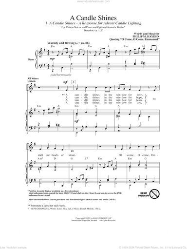 A Candle Shines (A Response For Advent Candle Lighting)