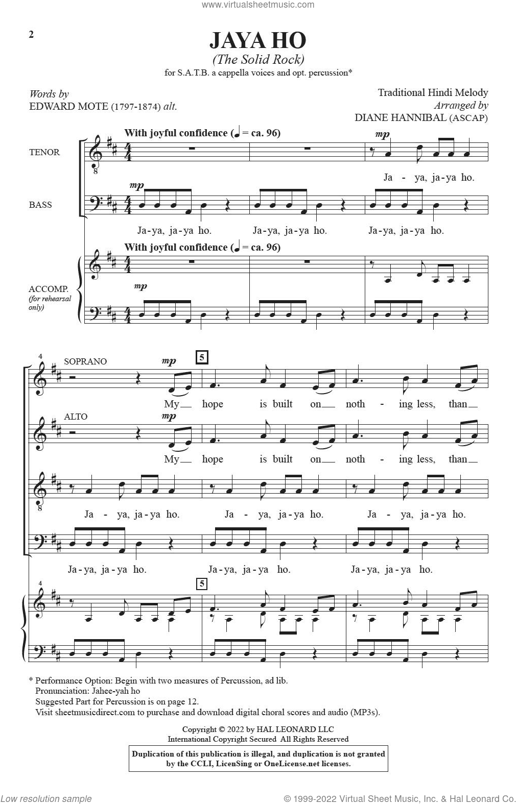 Jaya Ho (The Solid Rock) (arr. Diane Hannibal)