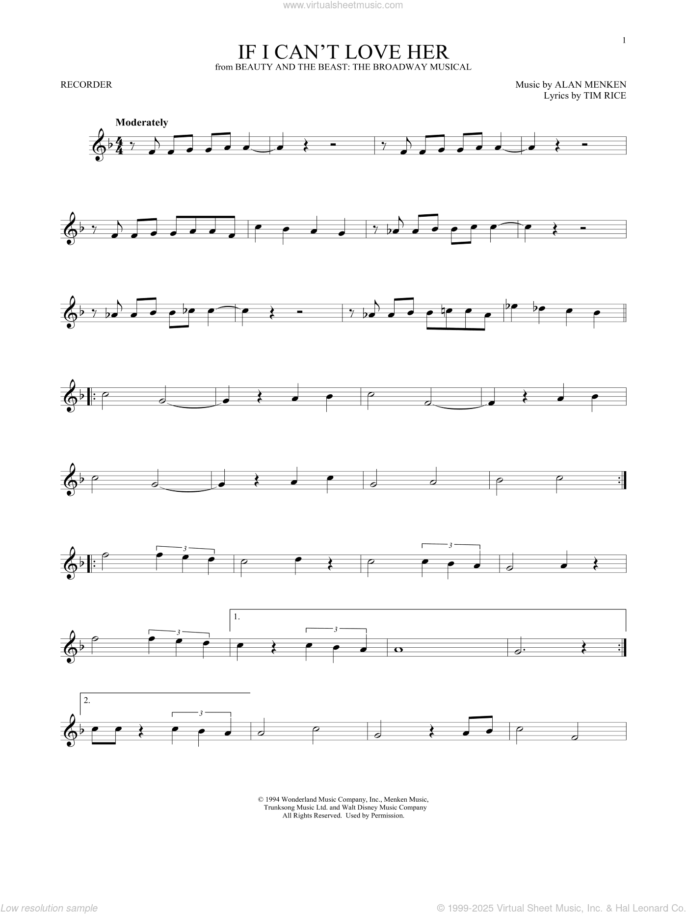 If I Can't Love Her (from Beauty And The Beast: The Musical)