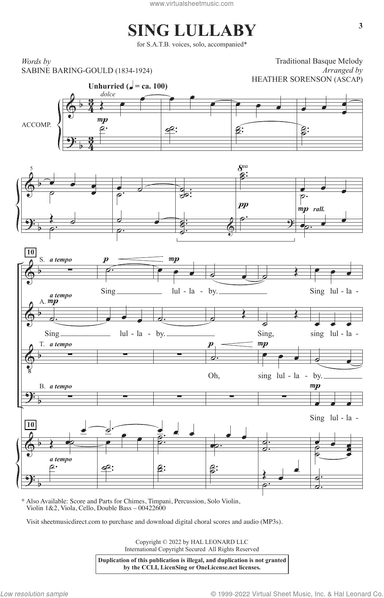 Sing Lullaby (arr. Heather Sorenson)