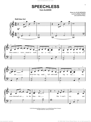 Speechless (from Aladdin), (beginner)