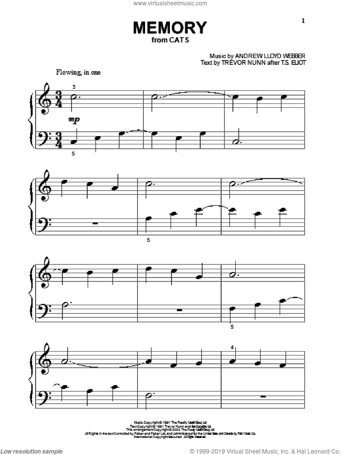 Memory (from Cats), (beginner)