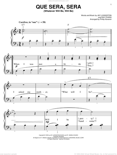 Que Sera, Sera (Whatever Will Be, Will Be) (arr. Phillip Keveren)