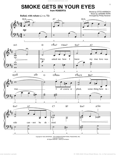 Smoke Gets In Your Eyes (arr. Phillip Keveren)