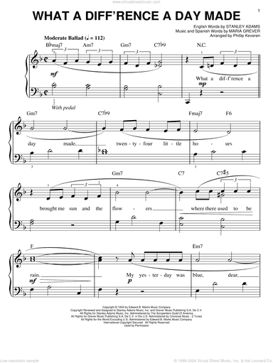 What A Diff'rence A Day Made (arr. Phillip Keveren)