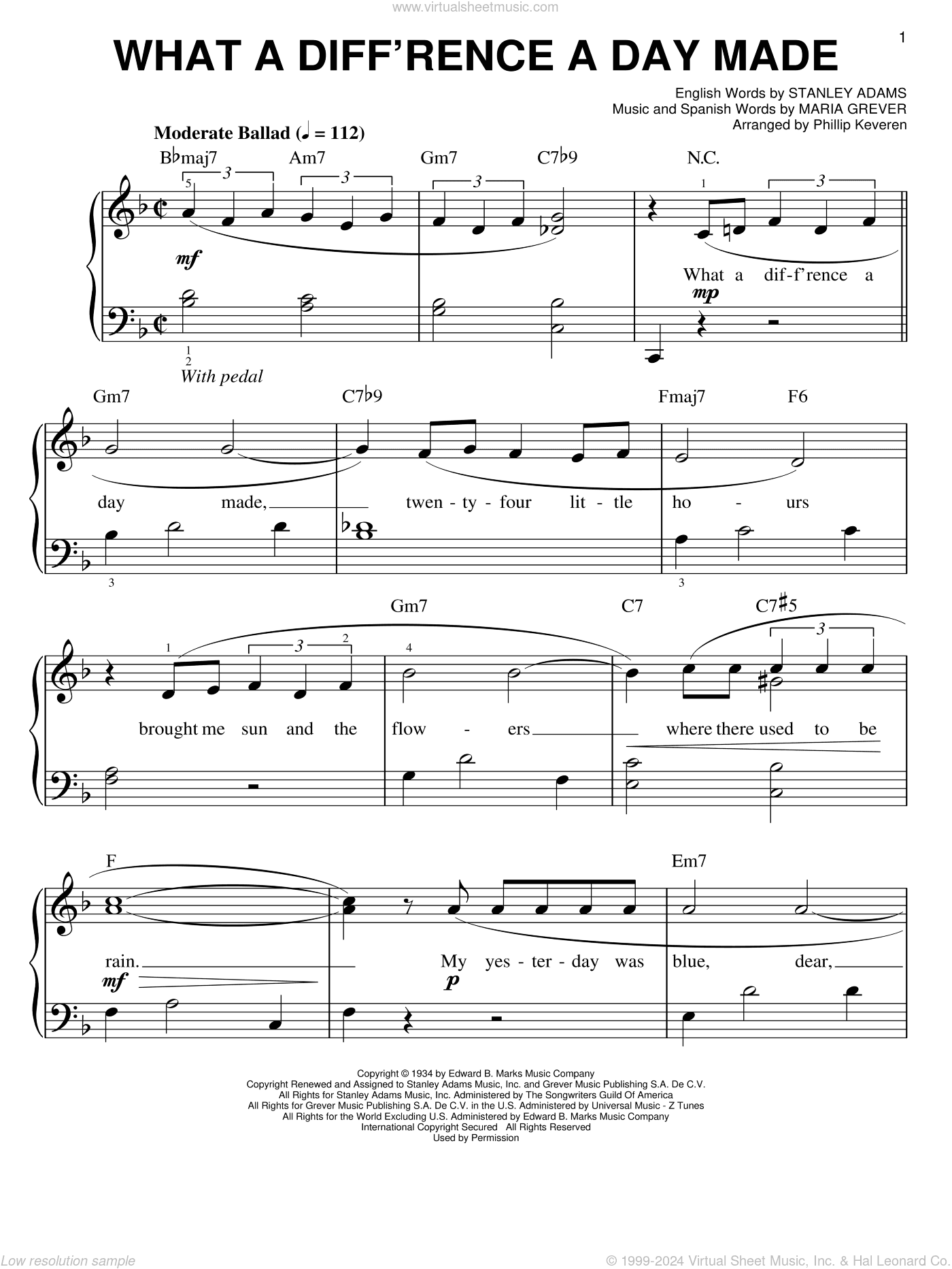 What A Diff'rence A Day Made (arr. Phillip Keveren)