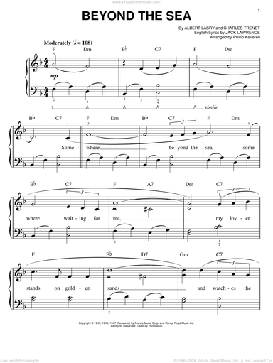Beyond The Sea (arr. Phillip Keveren)