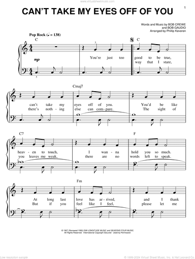 Can't Take My Eyes Off Of You (from Jersey Boys) (arr. Phillip Keveren)