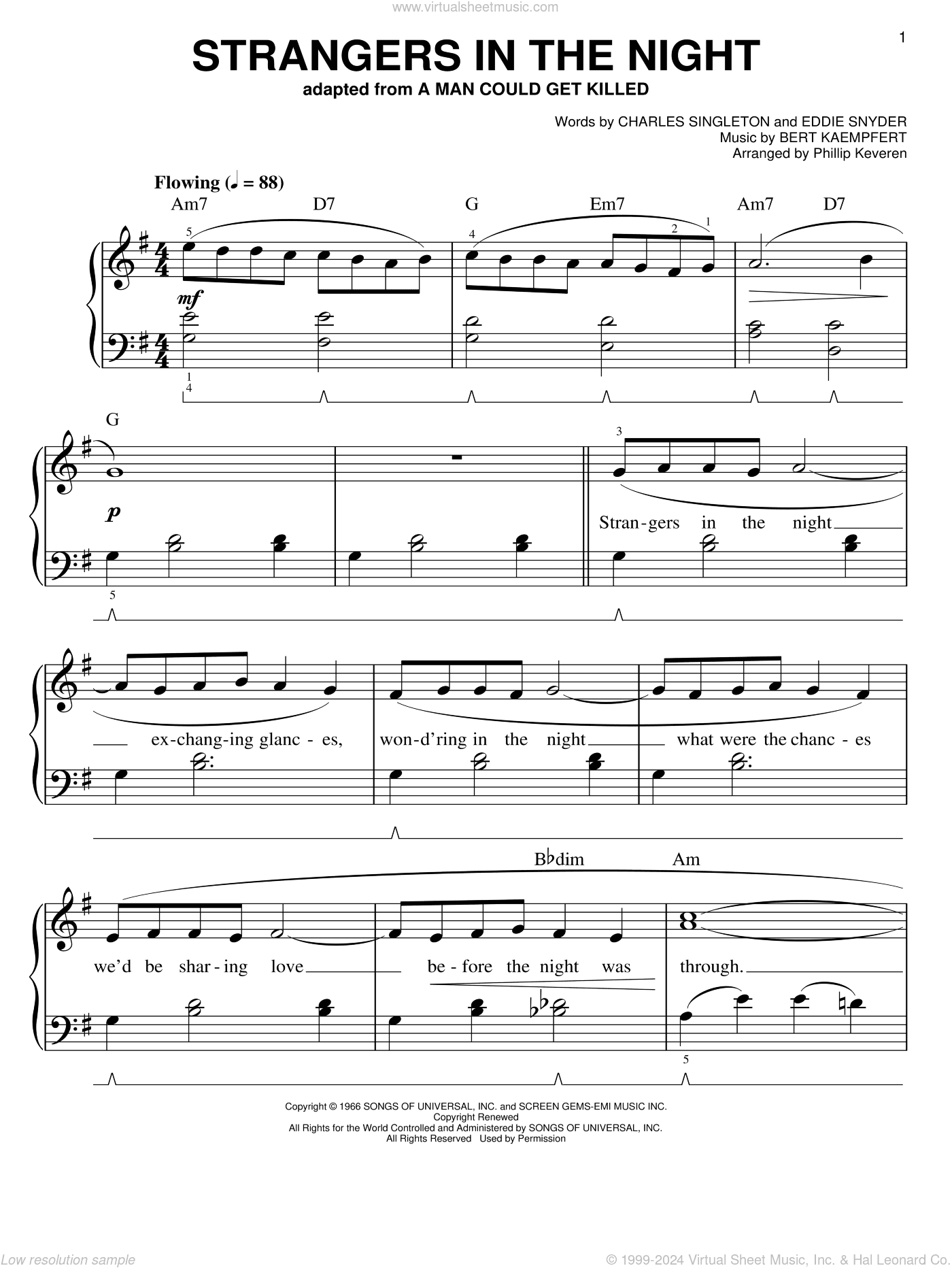 Strangers In The Night (arr. Phillip Keveren)
