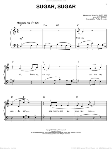 Sugar, Sugar (arr. Phillip Keveren), (easy)