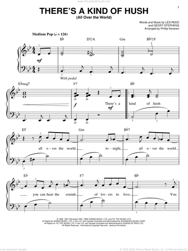 There's A Kind Of Hush (All Over The World) (arr. Phillip Keveren)